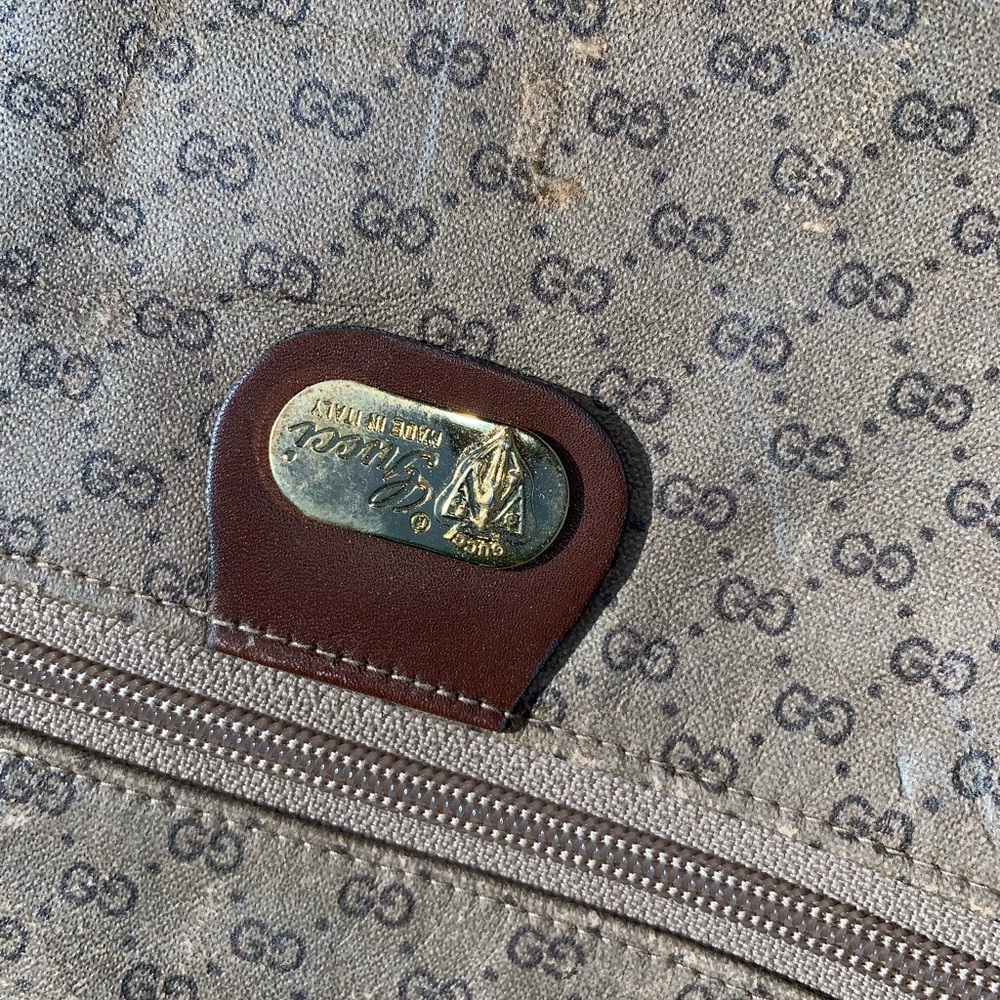 GUCCI Brown Leather Travel Suitcase Vintage AUTHENTIC - Picture 5 of 9
